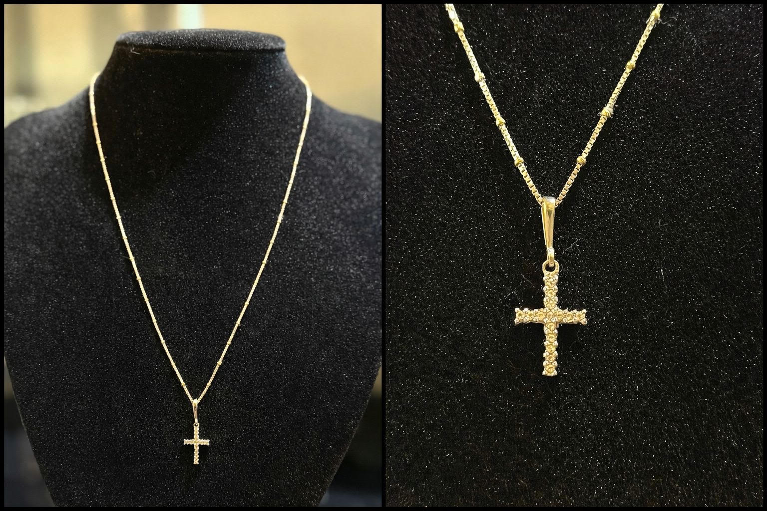 Cadena de oro con cruz